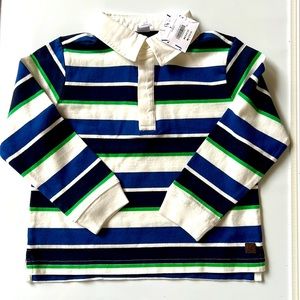 Janie and Jack NWT 3T Rugby Long Sleeve Polo - Navy, Green, White